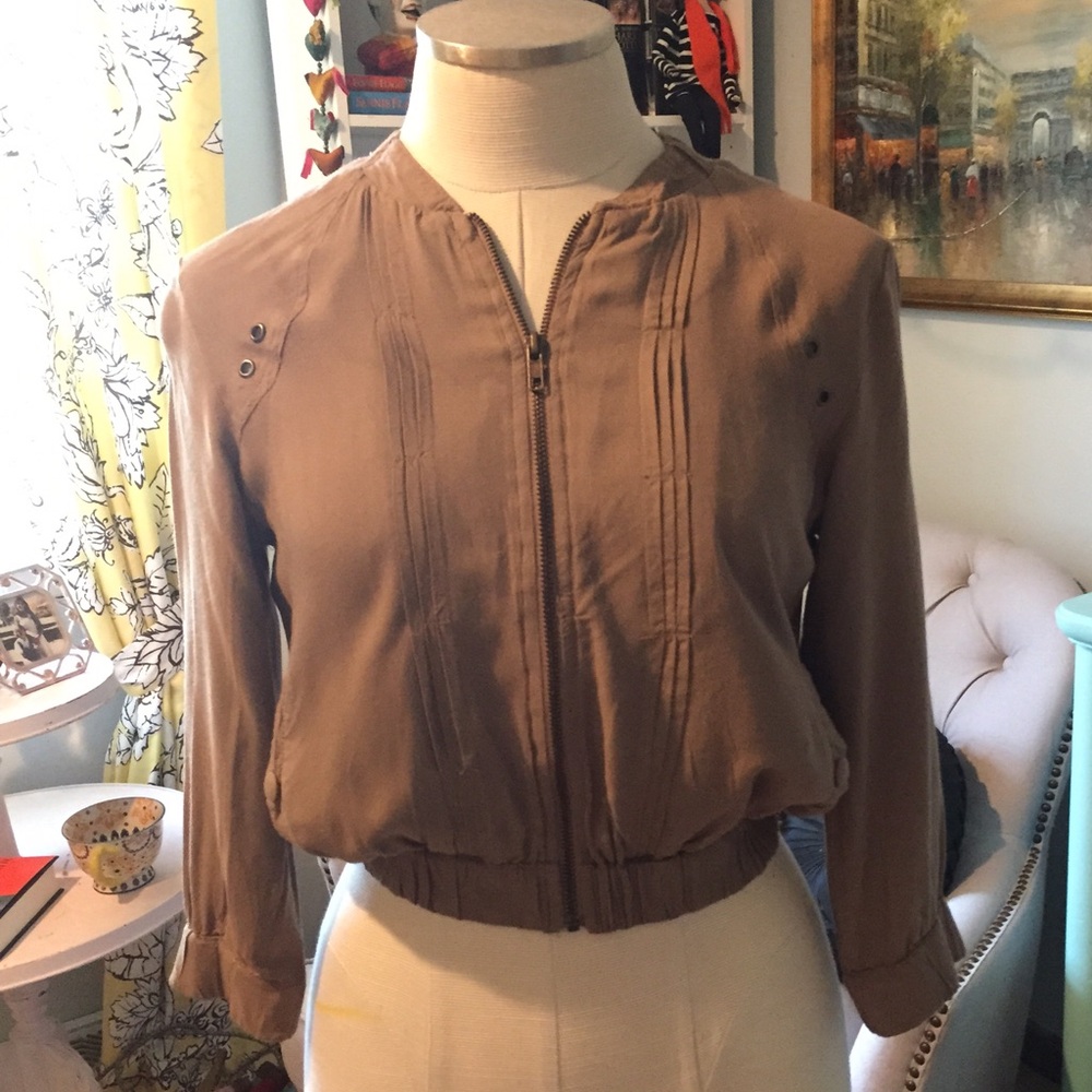 BAR III Brown Zip-Front Bomber Jacket
- NWOT
